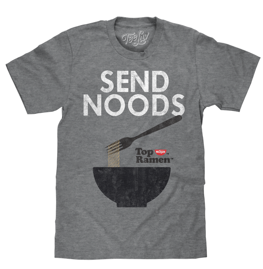 Top Ramen Send Noods Mens T Shirt Gray