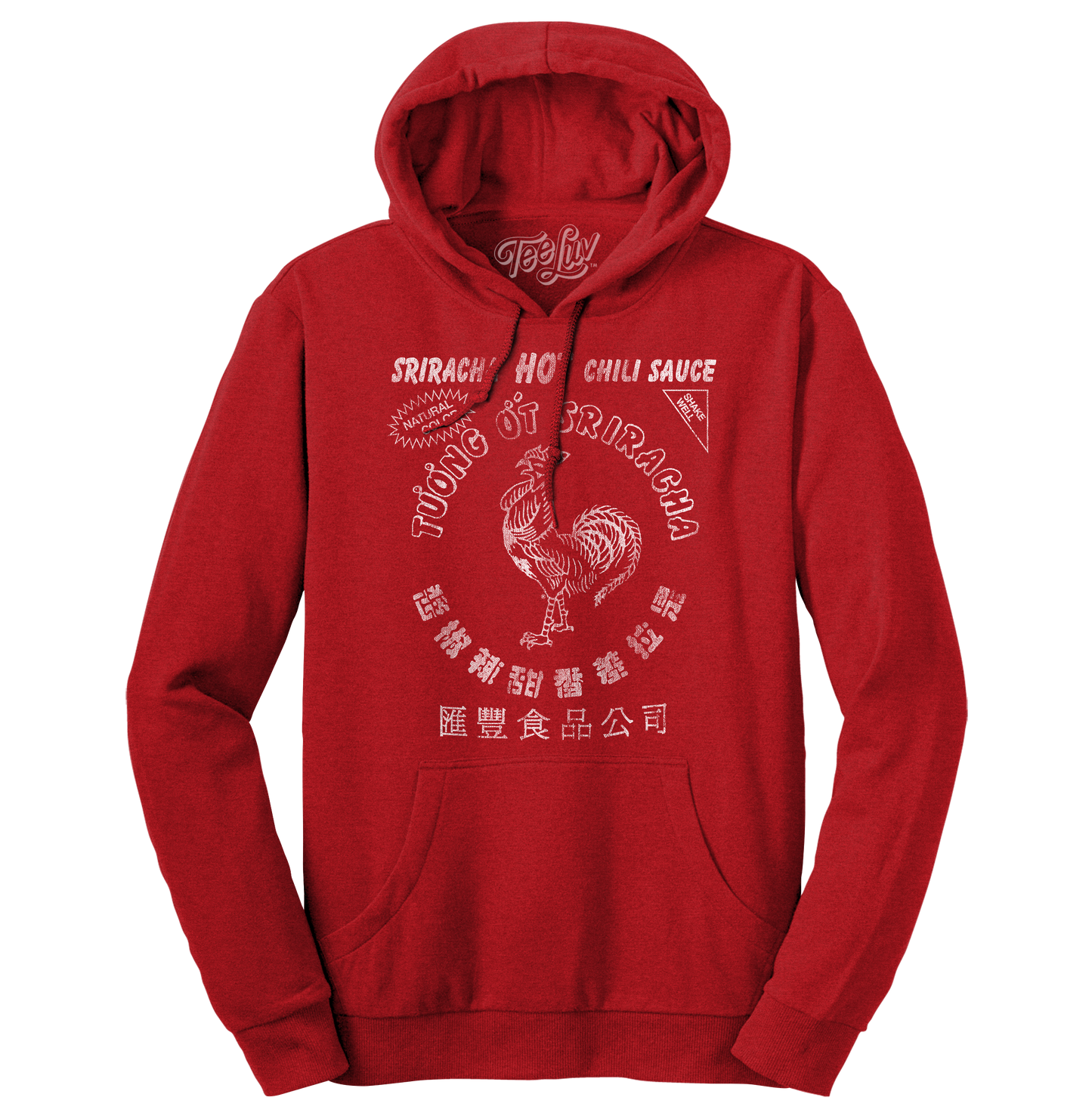 Sriracha Hot Chili Sauce Rooster Logo Hooded Sweatshirt Hoodie Red