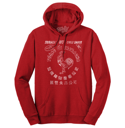 Sriracha Hot Chili Sauce Rooster Logo Hooded Sweatshirt Hoodie Red