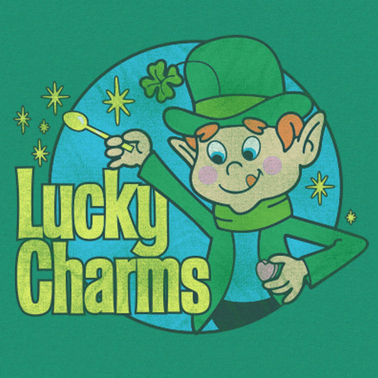 Tee Luv x Comfort Colors 70s Lucky Charms Cereal Leprechaun Mens T Shirt Grass Green