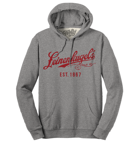 Leinenkugel's Beer Logo Pullover Hooded Sweatshirt Hoodie Gray