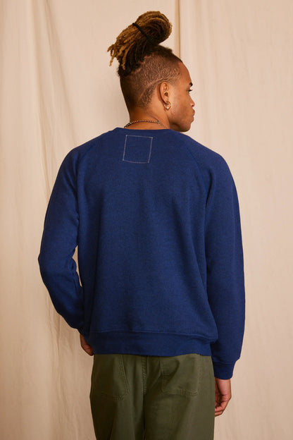 Rambo Fleece Mens Crewneck Sweatshirt Navy Blue