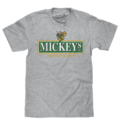 Mickey's Malt Liquor Beer Mens T Shirt Athletic Heather Gray