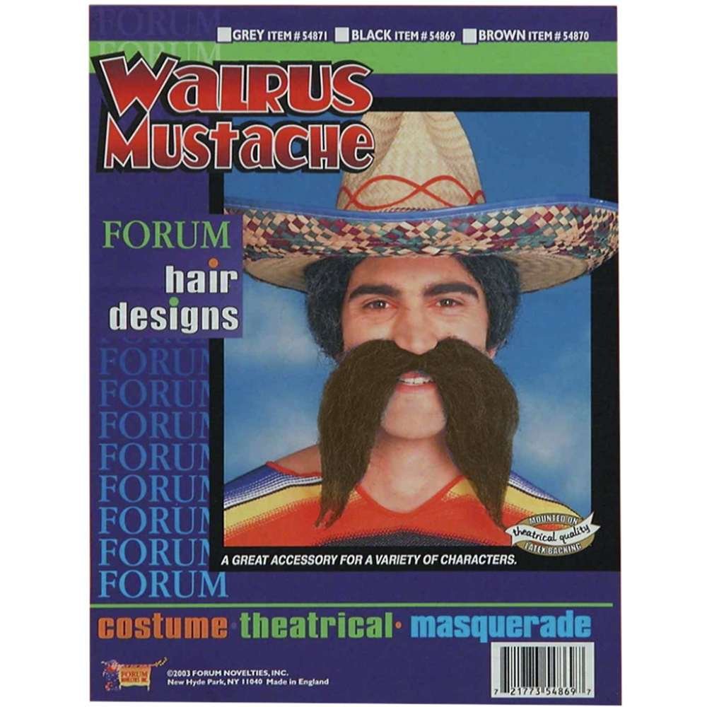 Self Adhesive Large Brown Walrus Mustache Disguise