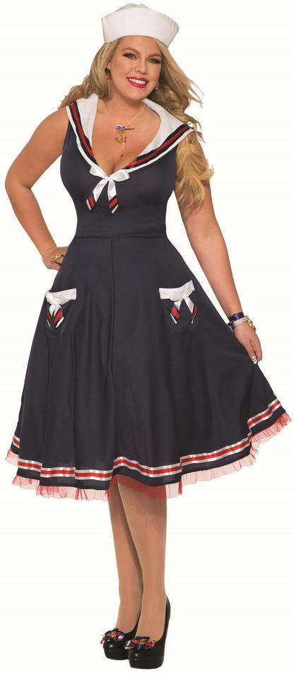 Sexy Ahoy Lady Navy Blue Women's Sailor Halloween Costume X-Large