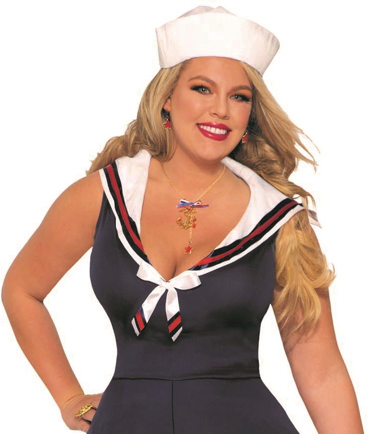 Sexy Ahoy Lady Navy Blue Women's Sailor Halloween Costume Plus