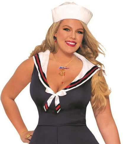 Sexy Ahoy Lady Navy Blue Women's Sailor Halloween Costume Plus