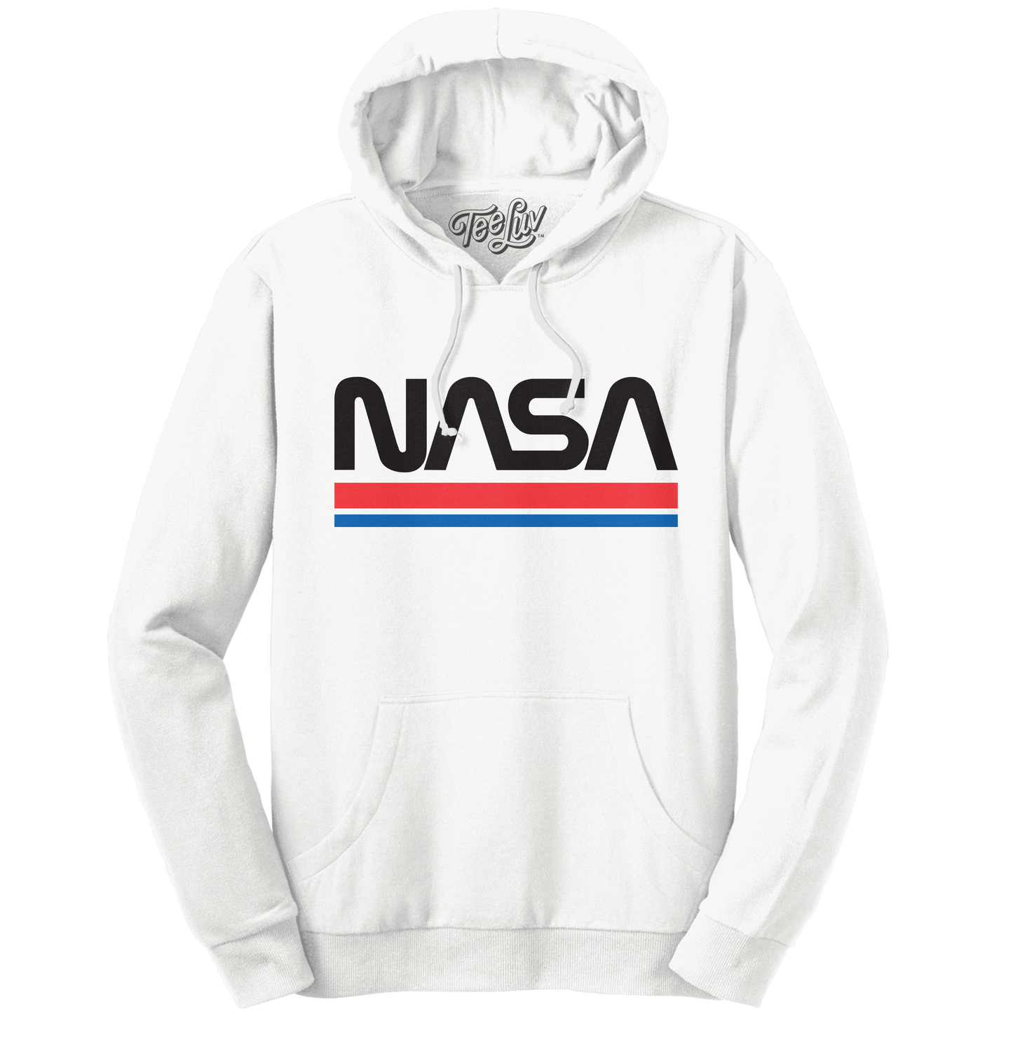 NASA Worm Logo Hooded Sweatshirt Hoodie White