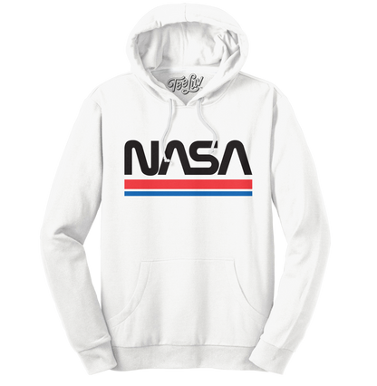 NASA Worm Logo Hooded Sweatshirt Hoodie White