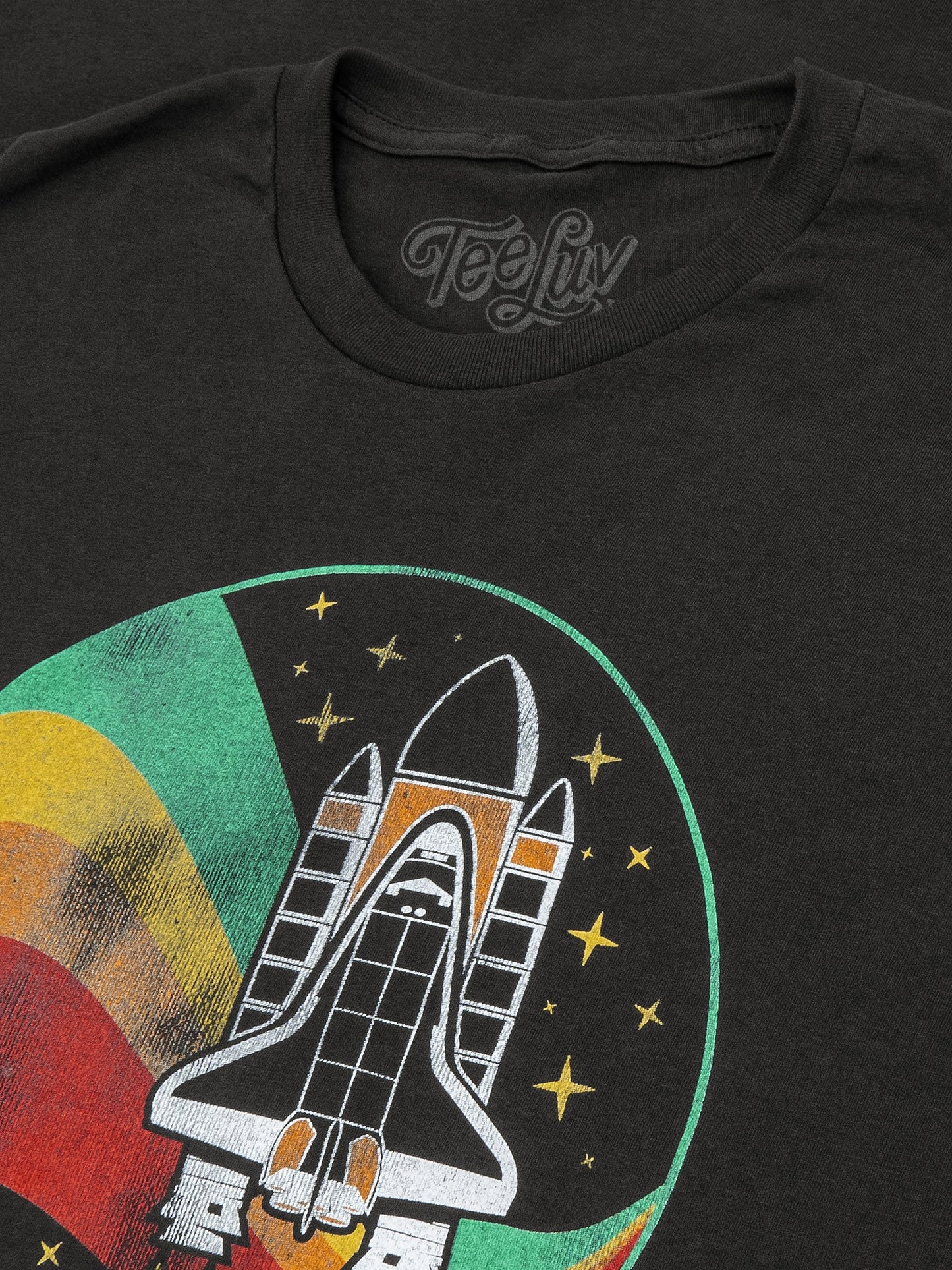NASA Space Shuttle Worm Logo Mens T Shirt Vintage Black