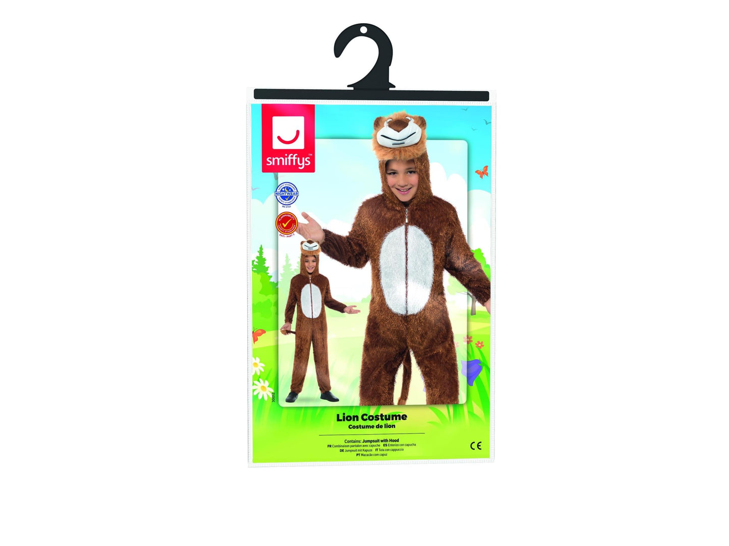 Lion Jumpsuit With Attached Hood Child Jungle Costume Medium