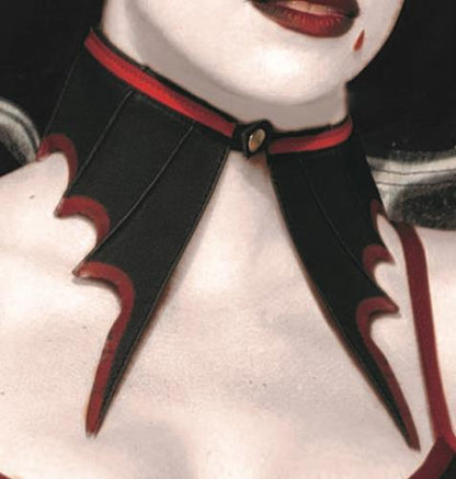 Vampire Red and Black Bat Collar Vampiress Choker