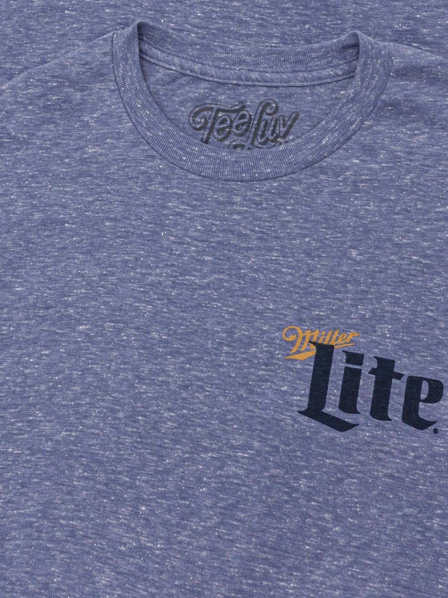 Miller Lite Milwaukee Wisconsin Mens T Shirt Royal Blue Snow Heather