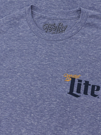 Miller Lite Milwaukee Wisconsin Mens T Shirt Royal Blue Snow Heather