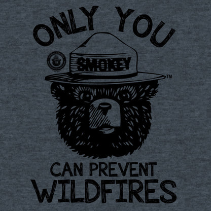 Smokey Bear Only You Can Prevent Wildfires Mens T Shirt Indigo