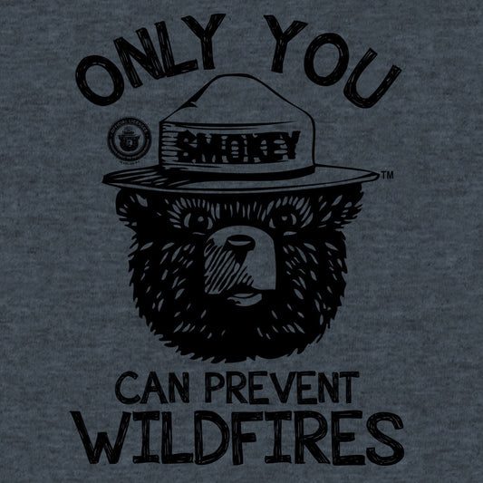 Smokey Bear Only You Can Prevent Wildfires Mens T Shirt Indigo