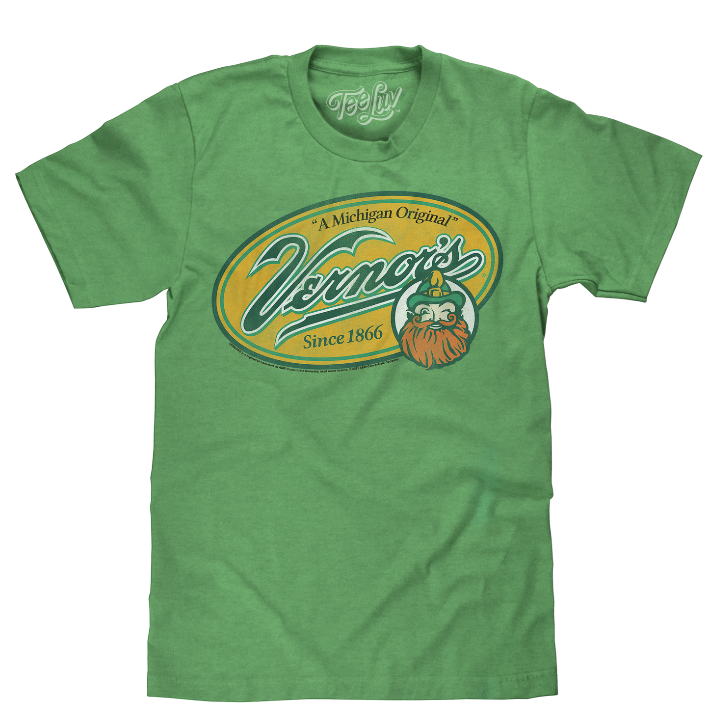 Vernor's Ginger Ale Michigan Original Mens T Shirt Heather Kelly Green