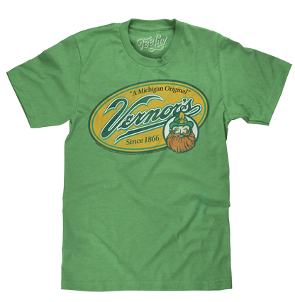Vernor's Ginger Ale Michigan Original Mens T Shirt Heather Kelly Green
