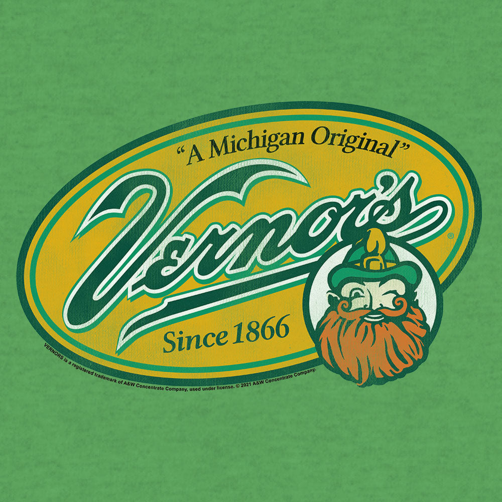 Vernor's Ginger Ale Michigan Original Mens T Shirt Heather Kelly Green