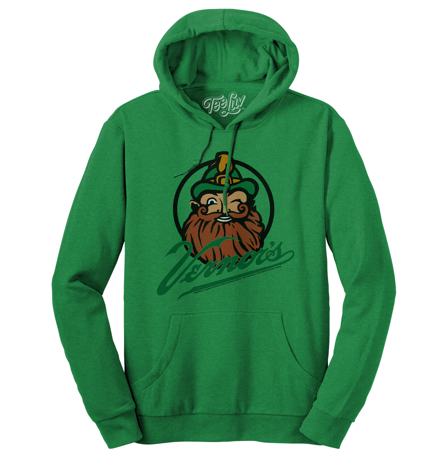 Vernor's Ginger Ale Woody Gnome Hooded Sweatshirt Hoodie Kelly Green