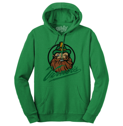 Vernor's Ginger Ale Woody Gnome Hooded Sweatshirt Hoodie Kelly Green