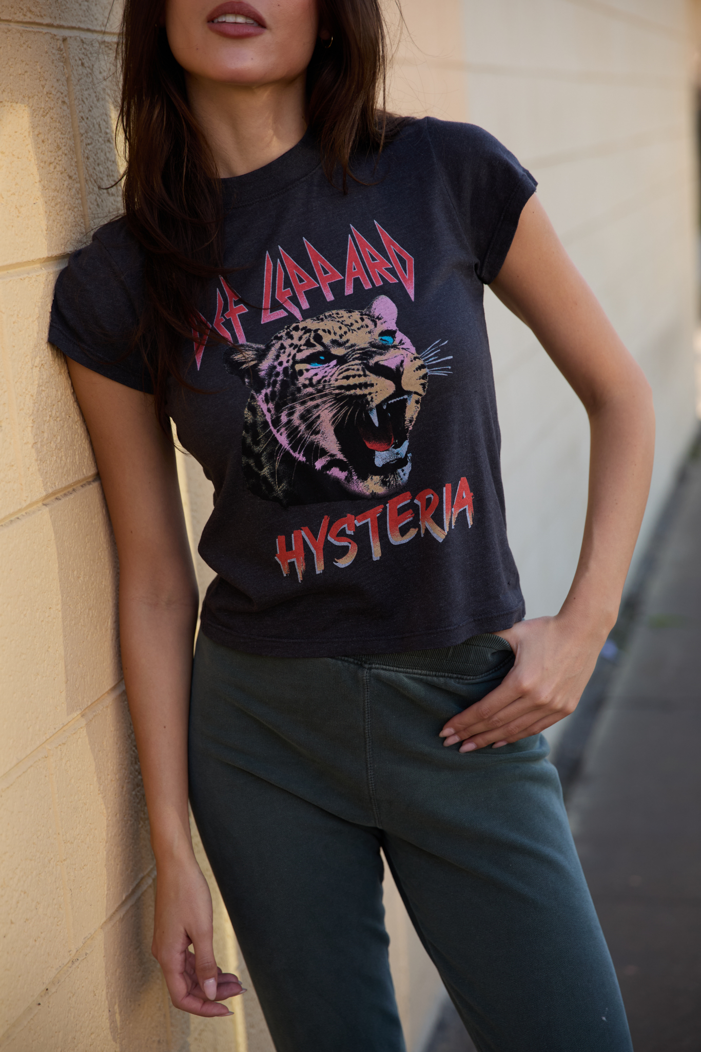 Def Leppard Hysteria Baby Tee Womens T Shirt Black