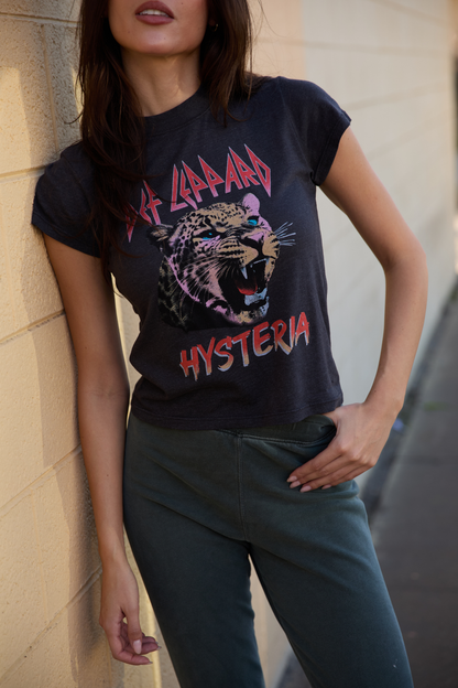 Def Leppard Hysteria Baby Tee Womens T Shirt Black