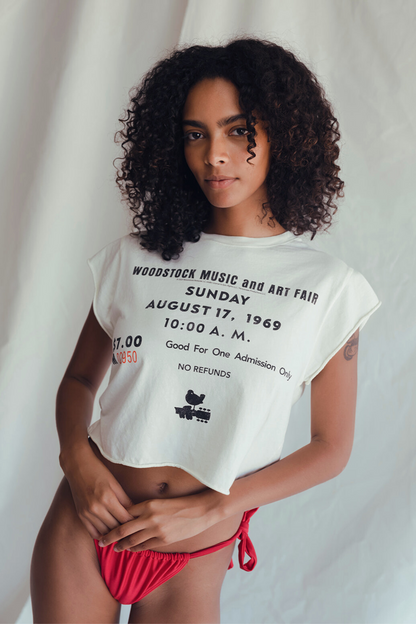 Woodstock Entry Top Womens T Shirt White