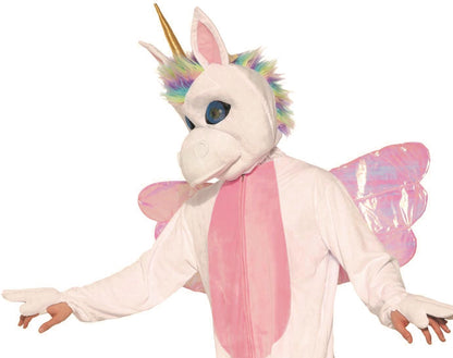 Mythical Unicorn White Fantasy Mascot Costume for Adults