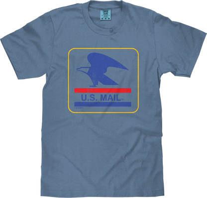 Tee Luv x Comfort Colors USPS U.S. Mail Eagle Mens T Shirt Blue Jean