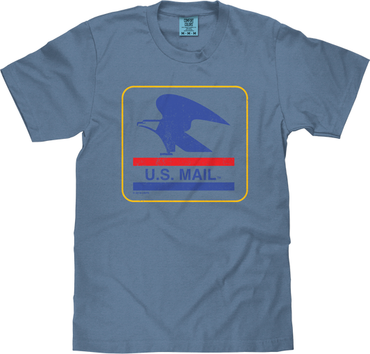 Tee Luv x Comfort Colors USPS U.S. Mail Eagle Mens T Shirt Blue Jean