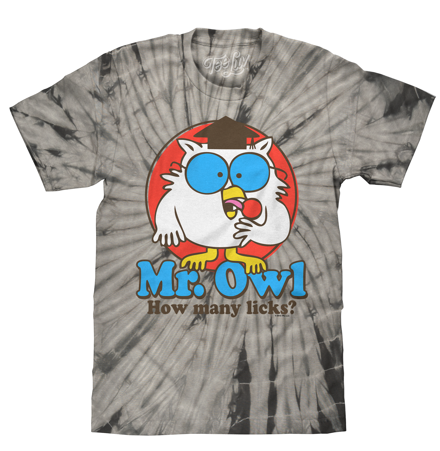 Tootsie Pop Mr. Owl How Many Licks Tie Dye Mens T Shirt Black Tie Dye