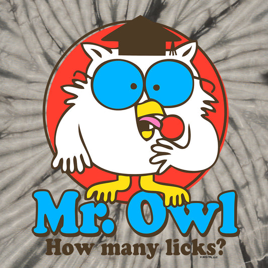 Tootsie Pop Mr. Owl How Many Licks Tie Dye Mens T Shirt Black Tie Dye