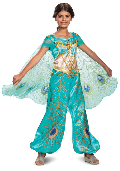 Jasmine Teal Aladdin Disney Princess Deluxe Child Girl Costume Small 4-6