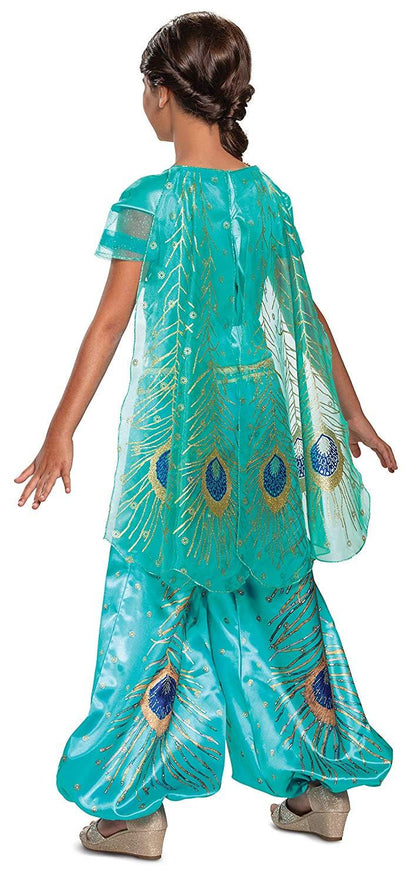 Jasmine Teal Aladdin Disney Princess Deluxe Child Girl Costume Small 4-6