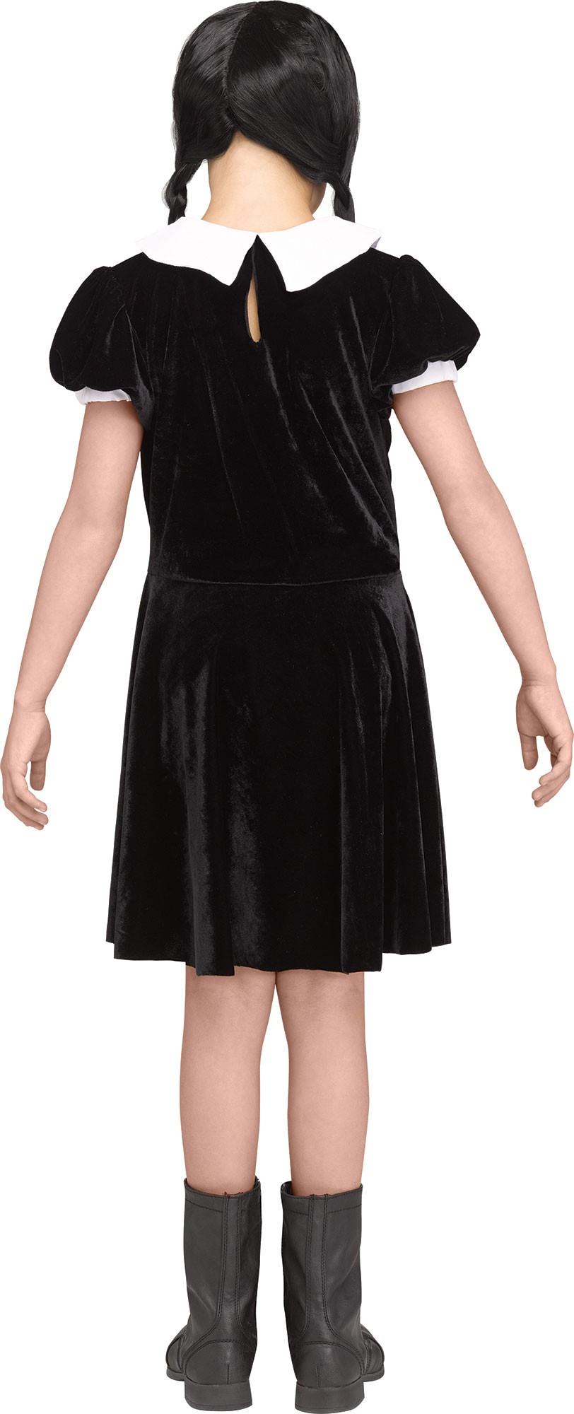 Gothic Girl Black Dress Wednesday Adams Child Costume Medium 8-10