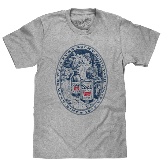 Coors Banquet Rocky Mountain Water Mens T Shirt Gray
