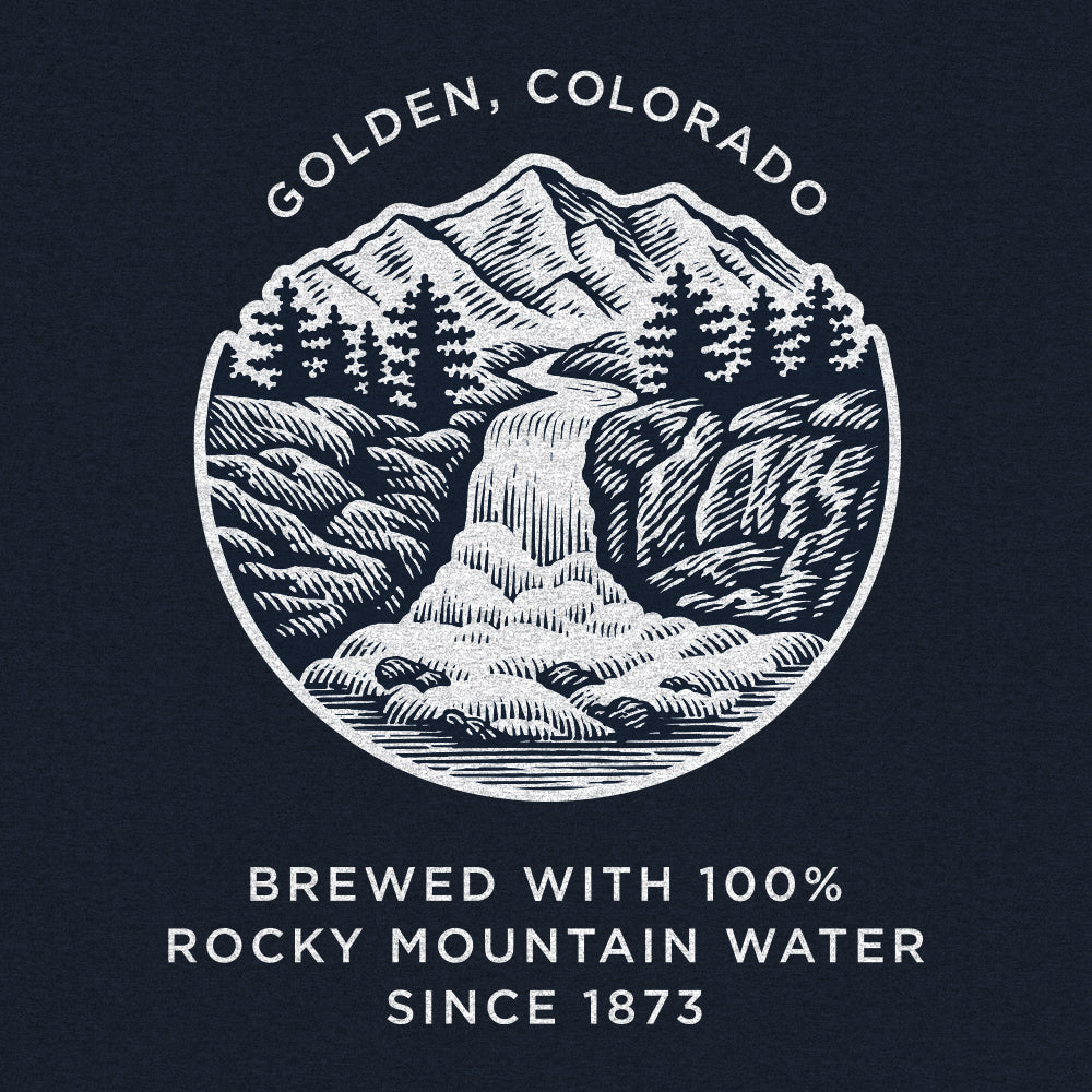 Coors Banquet Beer Double Sided Graphic Hooded Sweatshirt Hoodie Navy Blue