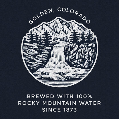 Coors Banquet Beer Double Sided Graphic Hooded Sweatshirt Hoodie Navy Blue
