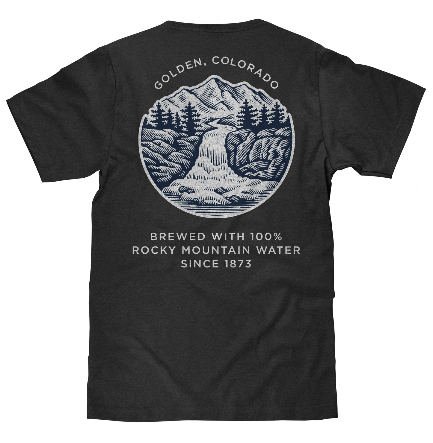 Made in the USA Coors Banquet Golden Colorado Front and Back Beer Mens T Shirt Asphalt Gray