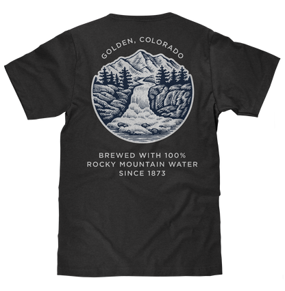 Made in the USA Coors Banquet Golden Colorado Front and Back Beer Mens T Shirt Asphalt Gray