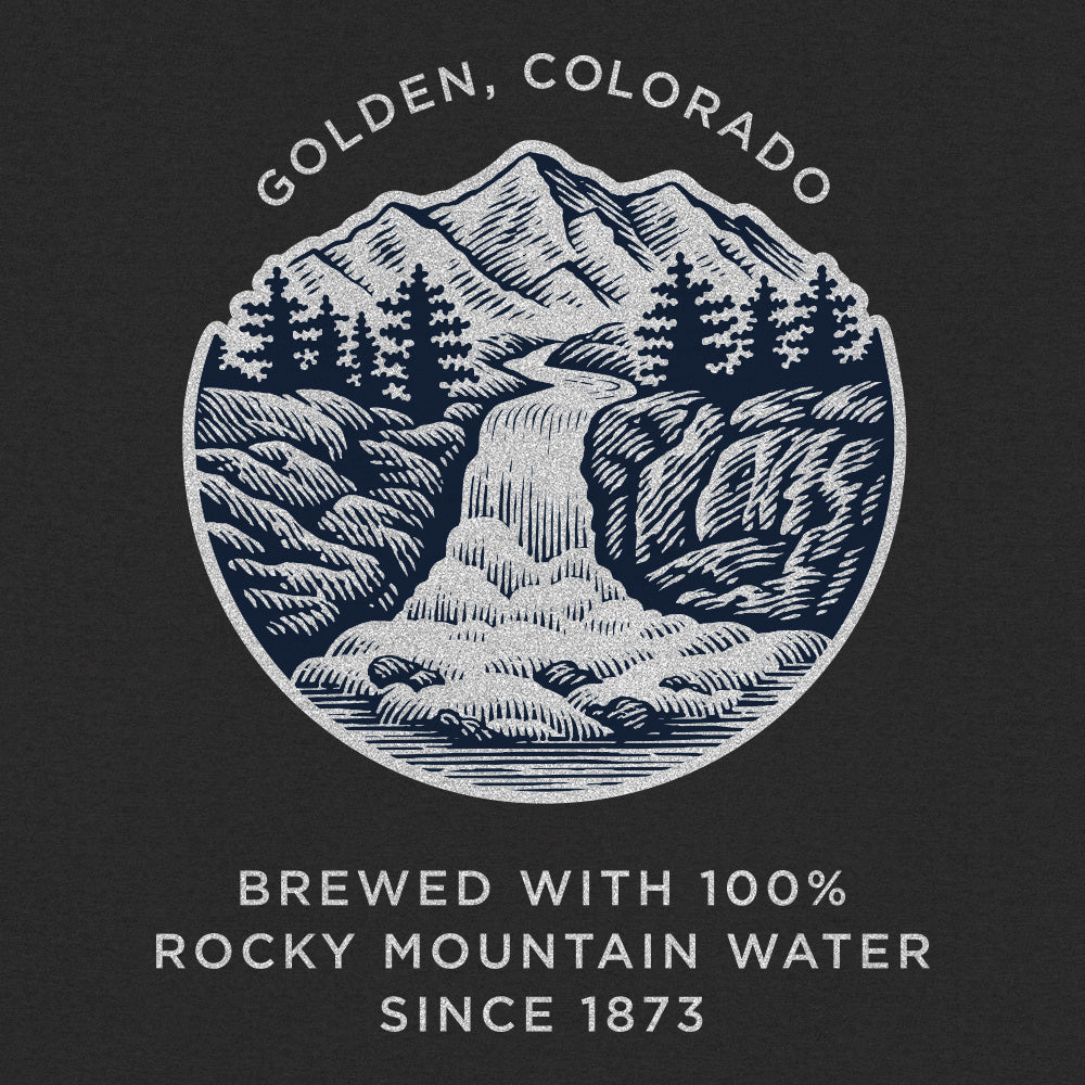Made in the USA Coors Banquet Golden Colorado Front and Back Beer Mens T Shirt Asphalt Gray