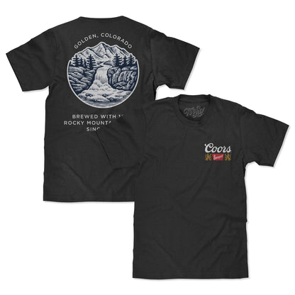 Made in the USA Coors Banquet Golden Colorado Front and Back Beer Mens T Shirt Asphalt Gray