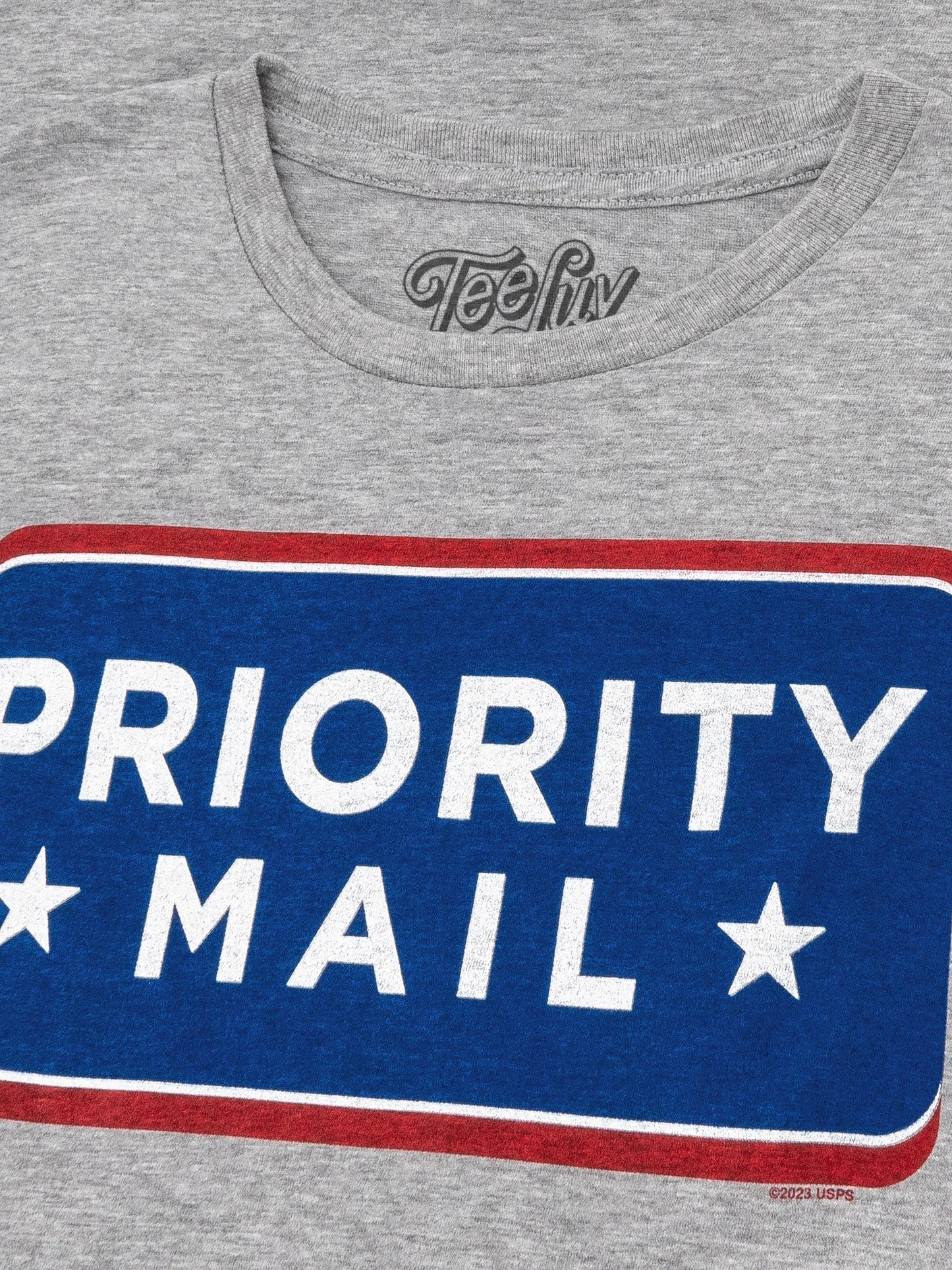 United States Postal Service USPS Priority Mail Mens T Shirt Athletic Heather Gray