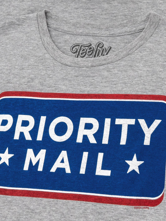 United States Postal Service USPS Priority Mail Mens T Shirt Athletic Heather Gray