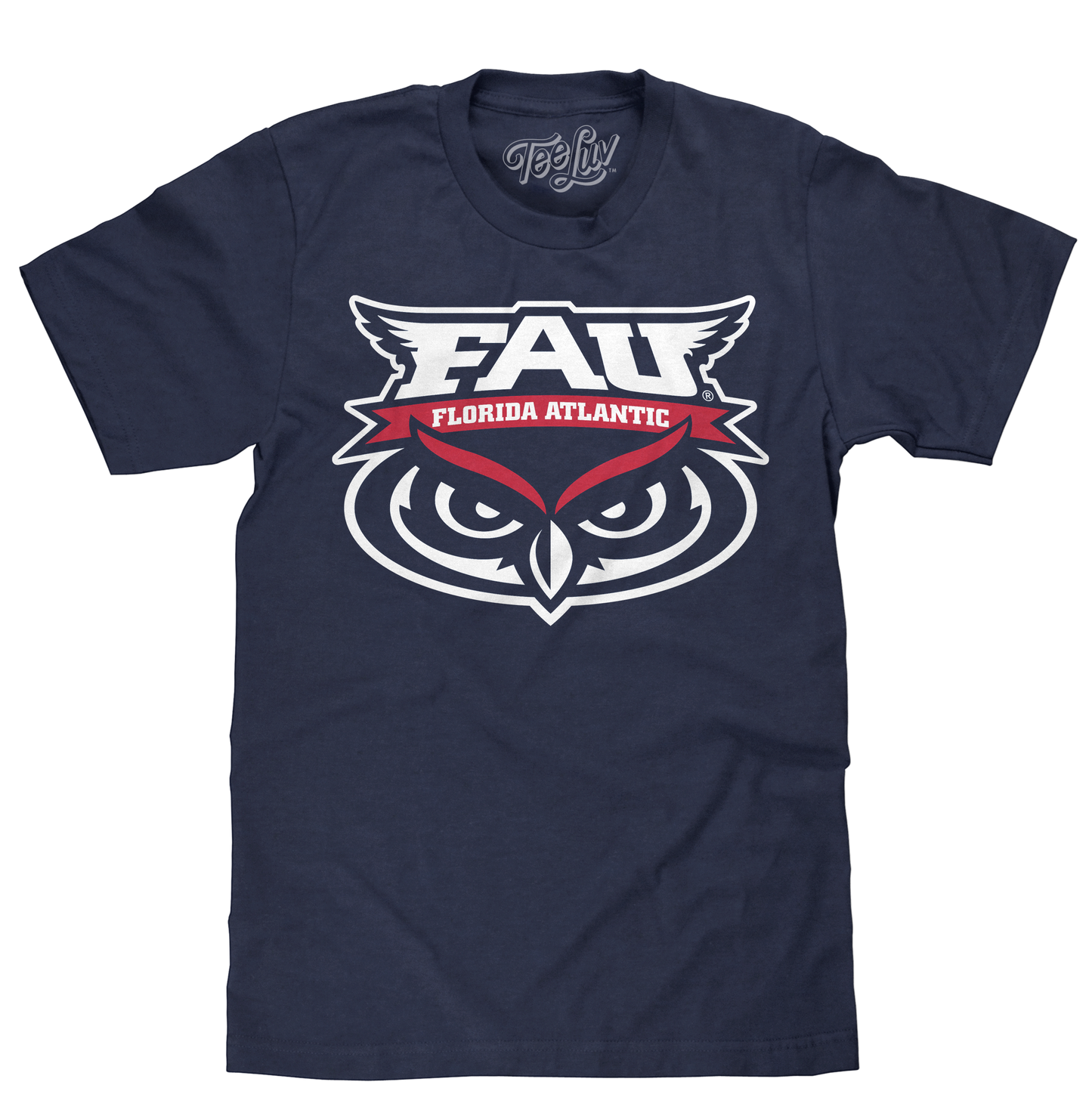 Florida Atlantic University Owls Mens T Shirt Navy Blue