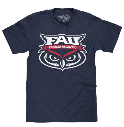 Florida Atlantic University Owls Mens T Shirt Navy Blue