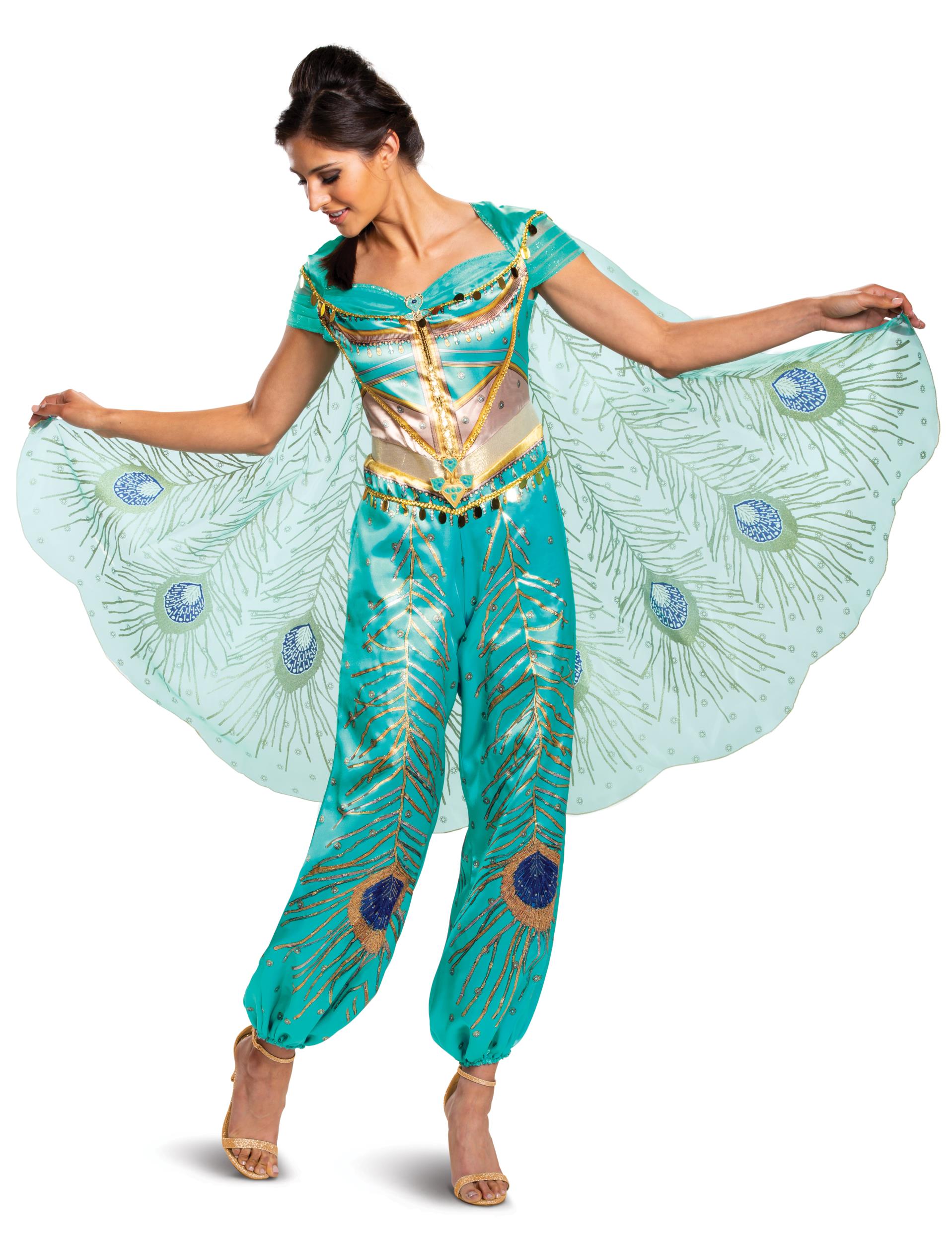 Disney Princess Women's Jasmine Teal Deluxe Adult Costume Medium 8-10