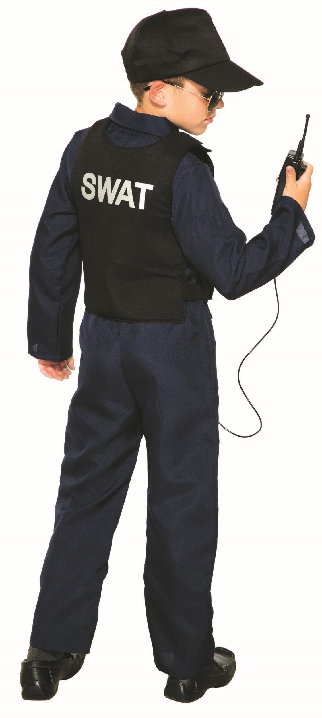 Police Swat Navy Blue Jumpsuit Costume Large 12-14