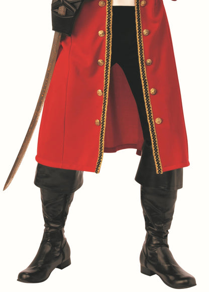 Pirate Captain Hook Red Coat Adult Mens Costume